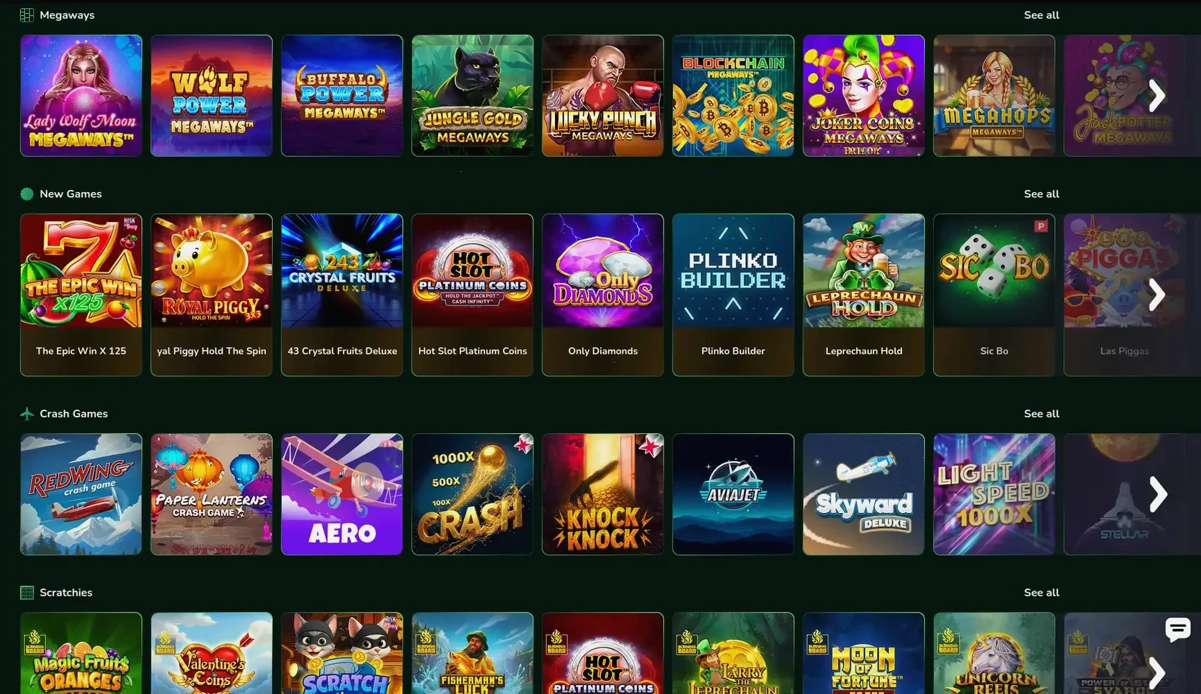 Lucky Block Casino Spielauswahl